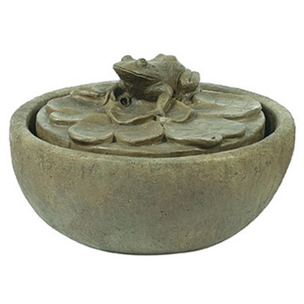Frog Bowl Fountain Solid Rock Stone Works