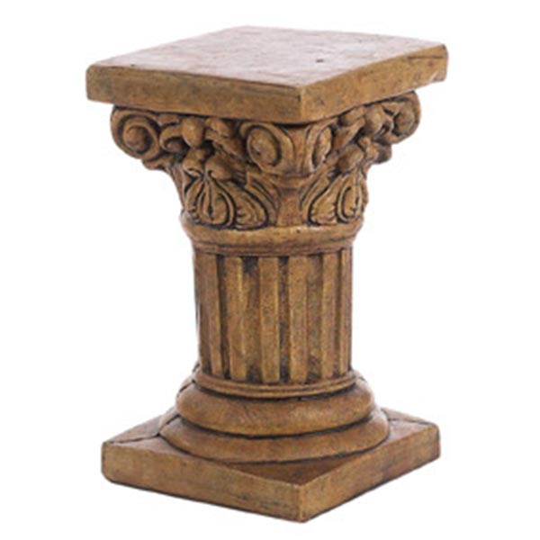 Short Scroll Pedestal Solid Rock Stone Works