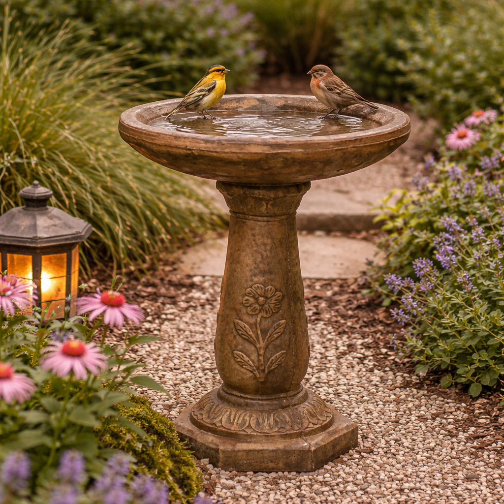 Concrete Bird Baths for Outdoors | Garden Bird Bath & Decor