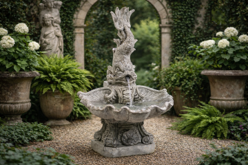 Oriental Fish Concrete Water Fountain