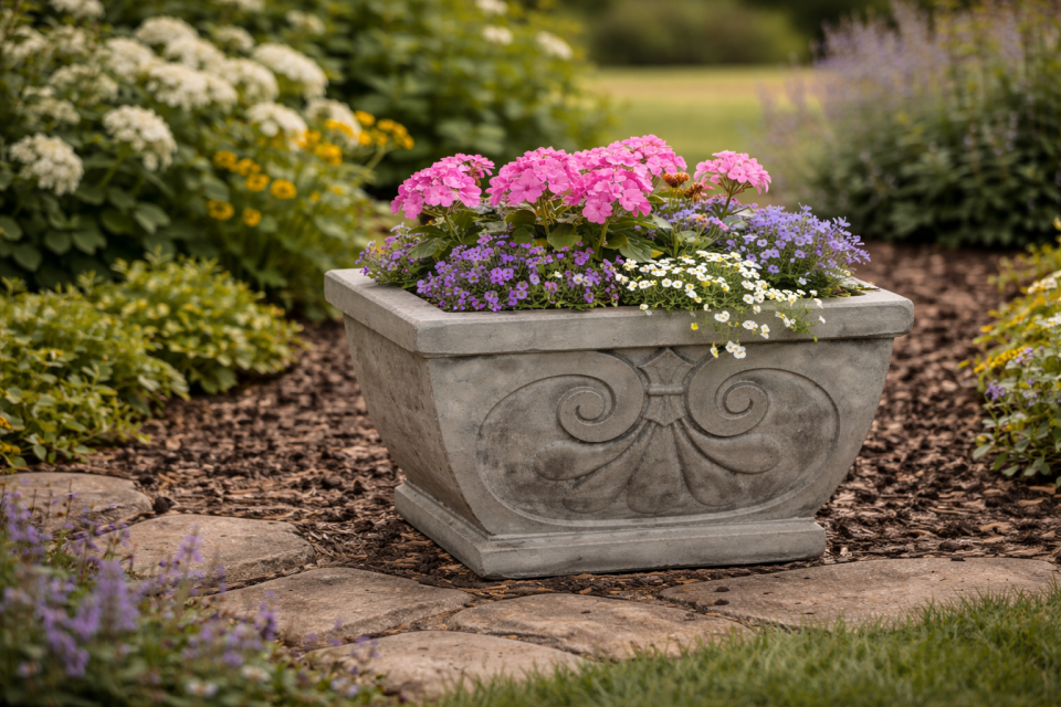 concrete Normandy Jr Planter | Solid Rock Stone Works