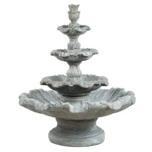 Grooved 4 Tier Concrete Water Fountain